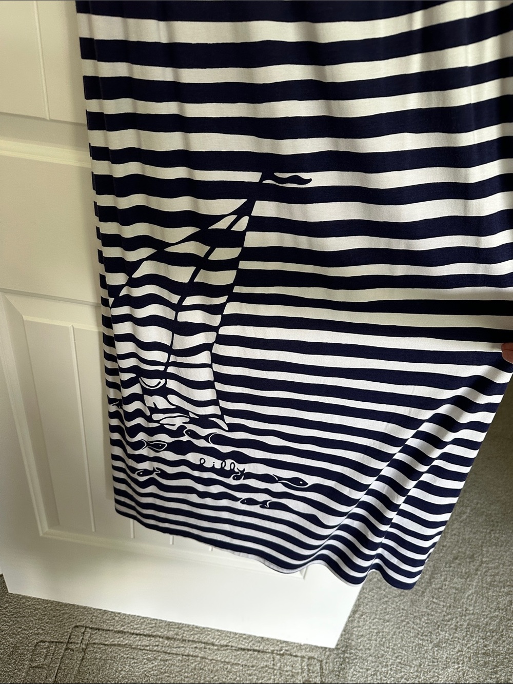 Lilly Pulitzer Striped Navy and White Maxi Dress - Picture 2 of 3